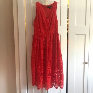 Red/Orange Lace Midi Sleeveless 👗 worn once!